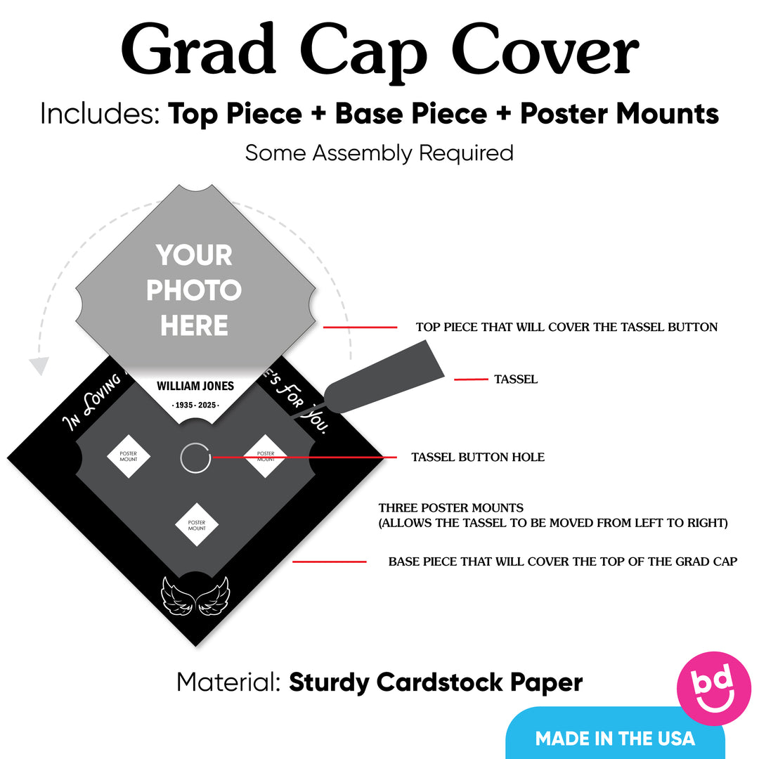 Graduation cap cover pieces included