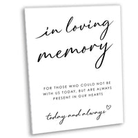 In Loving Memory Wedding Sign