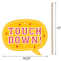 In My Football Era - Red and Gold Sports Party Photo Booth Props Kit - 20 Count