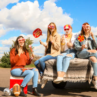 Funny In My Football Era - Red and Gold Sports Party Photo Booth Props Kit - 10 Piece