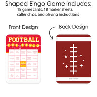 In My Football Era - Bingo Cards and Markers - Red and Gold Sports Party Bingo Game - Set of 18