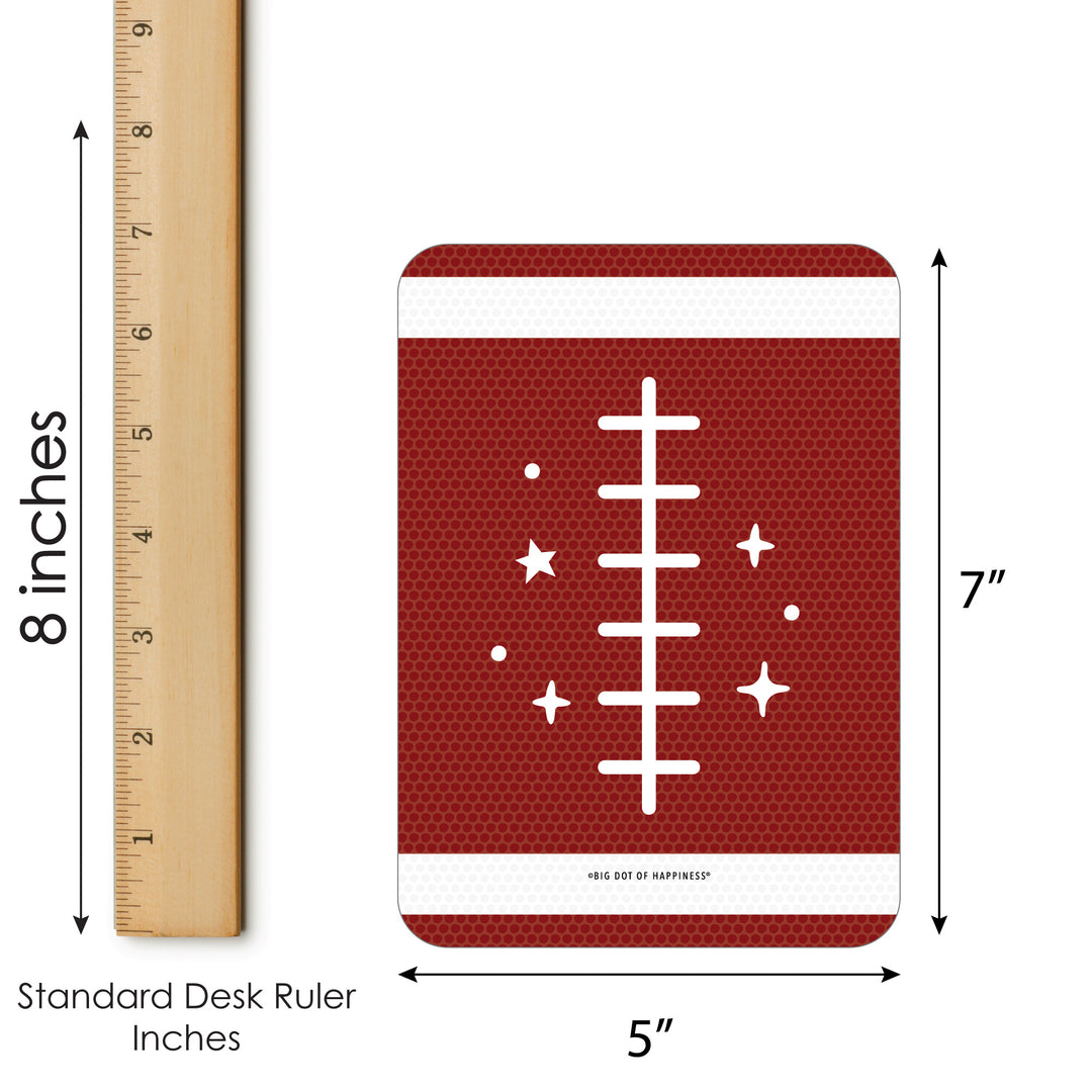 In My Football Era - Bingo Cards and Markers - Red and Gold Sports Party Bingo Game - Set of 18