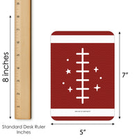 In My Football Era - Bingo Cards and Markers - Red and Gold Sports Party Bingo Game - Set of 18