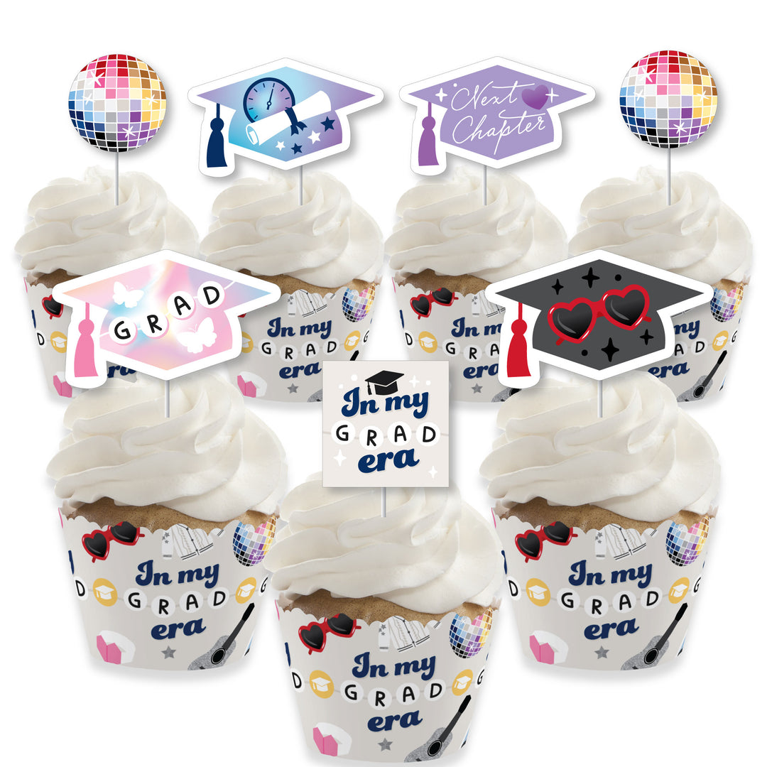 In My Grad Era Cupcake Wrappers and Treat Picks - 24 Ct