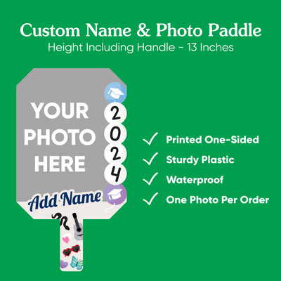 Big Dot of Happiness Custom In My Grad Era Photo Paddles, Class of 2024 Face Fans with Handles, Personalized Grad Big Head on Stick, Graduation Face Cutouts, Party Photo Booth Props 1pc