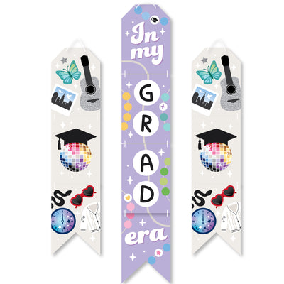 In My Grad Era - Hanging Vertical Paper Door Banners - Graduation Party Wall Decoration Kit - Indoor Door Decor