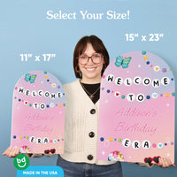 Custom Text In My Party Era Birthday Welcome Sign