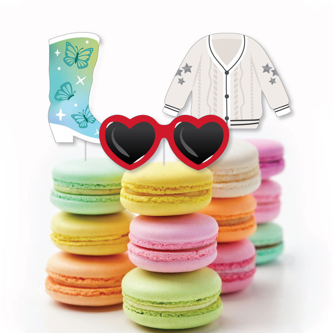 In My Party Era - Dessert Cupcake Toppers - Celebrity Concert Party Clear Treat Picks - Set of 24