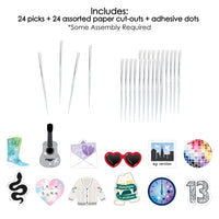 In My Party Era - Dessert Cupcake Toppers - Celebrity Concert Party Clear Treat Picks - Set of 24