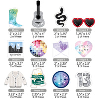 In My Party Era - Dessert Cupcake Toppers - Celebrity Concert Party Clear Treat Picks - Set of 24