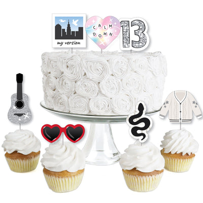 In My Party Era - Dessert Cupcake Toppers - Celebrity Concert Party Clear Treat Picks - Set of 24