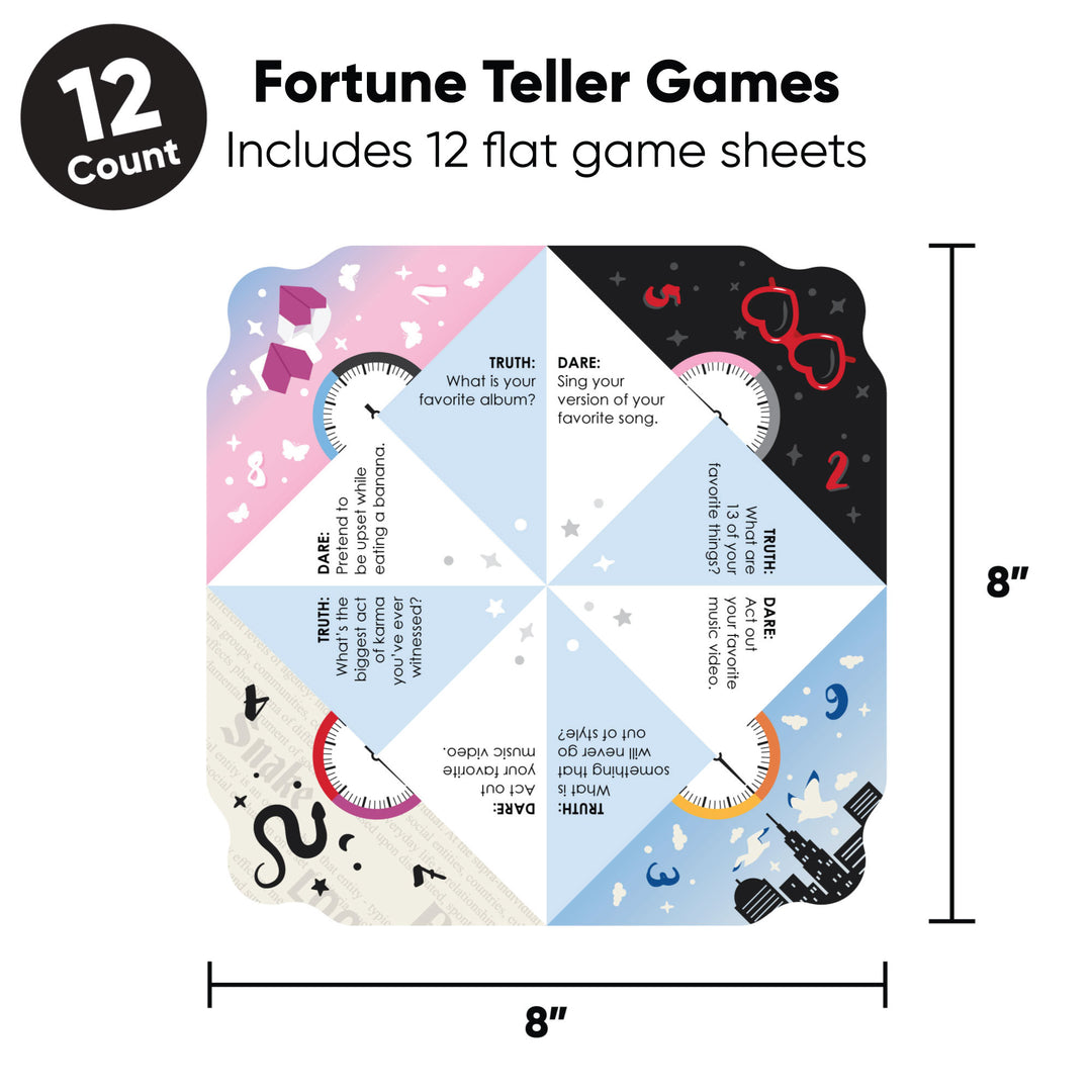 In My Party Era - Celebrity Concert Party Cootie Catcher Game - Truth or Dare Fortune Tellers - Set of 12