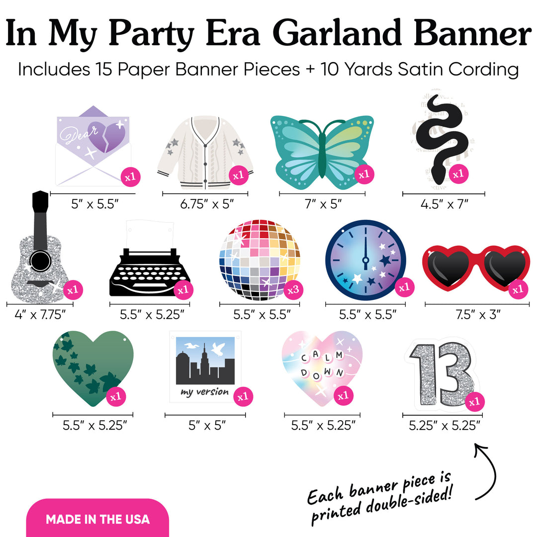 In My Party Era Garland Banner - 15 Pc