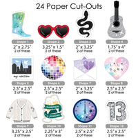 In My Party Era - DIY Shaped Celebrity Concert Party Cut-Outs - 24 Count - DIY Shaped Celebrity Concert Party Cut-Outs - 24 Count