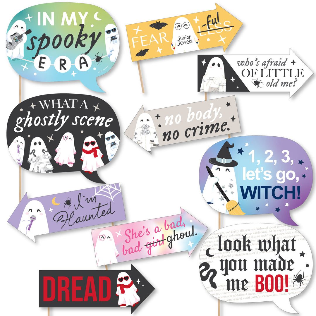 Funny In My Spooky Era - Ghost Concert Halloween Party Photo Booth Props Kit - 10 Piece