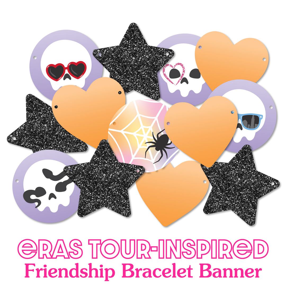 In My Spooky Era Banner, Ghost Concert Tour Halloween Party Decorations, Large Friendship Bracelet Banners, 28 Pieces