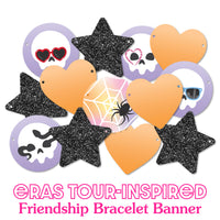 In My Spooky Era Banner, Ghost Concert Tour Halloween Party Decorations, Large Friendship Bracelet Banners, 28 Pieces