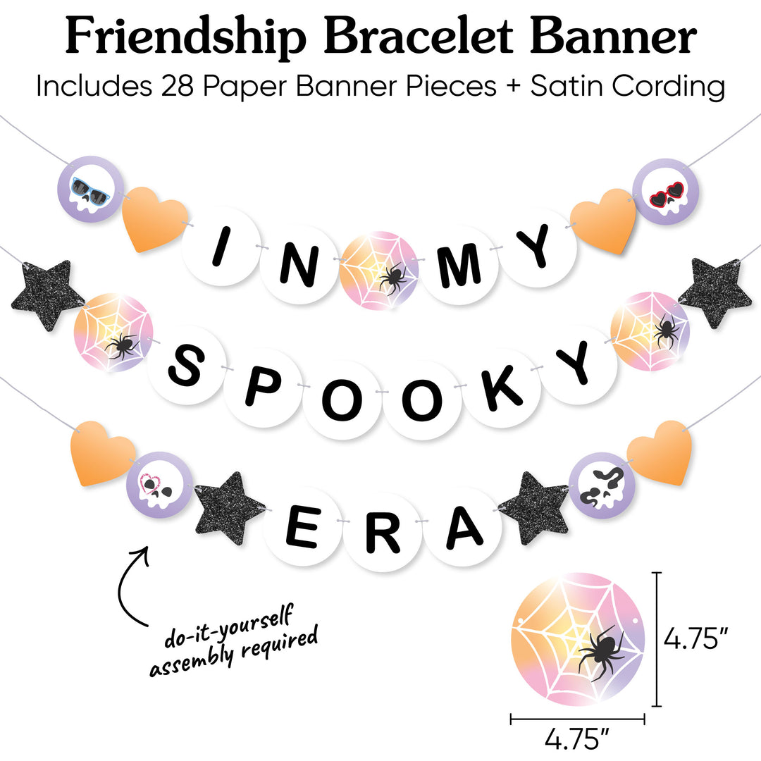 In My Spooky Era Banner, Ghost Concert Tour Halloween Party Decorations, Large Friendship Bracelet Banners, 28 Pieces
