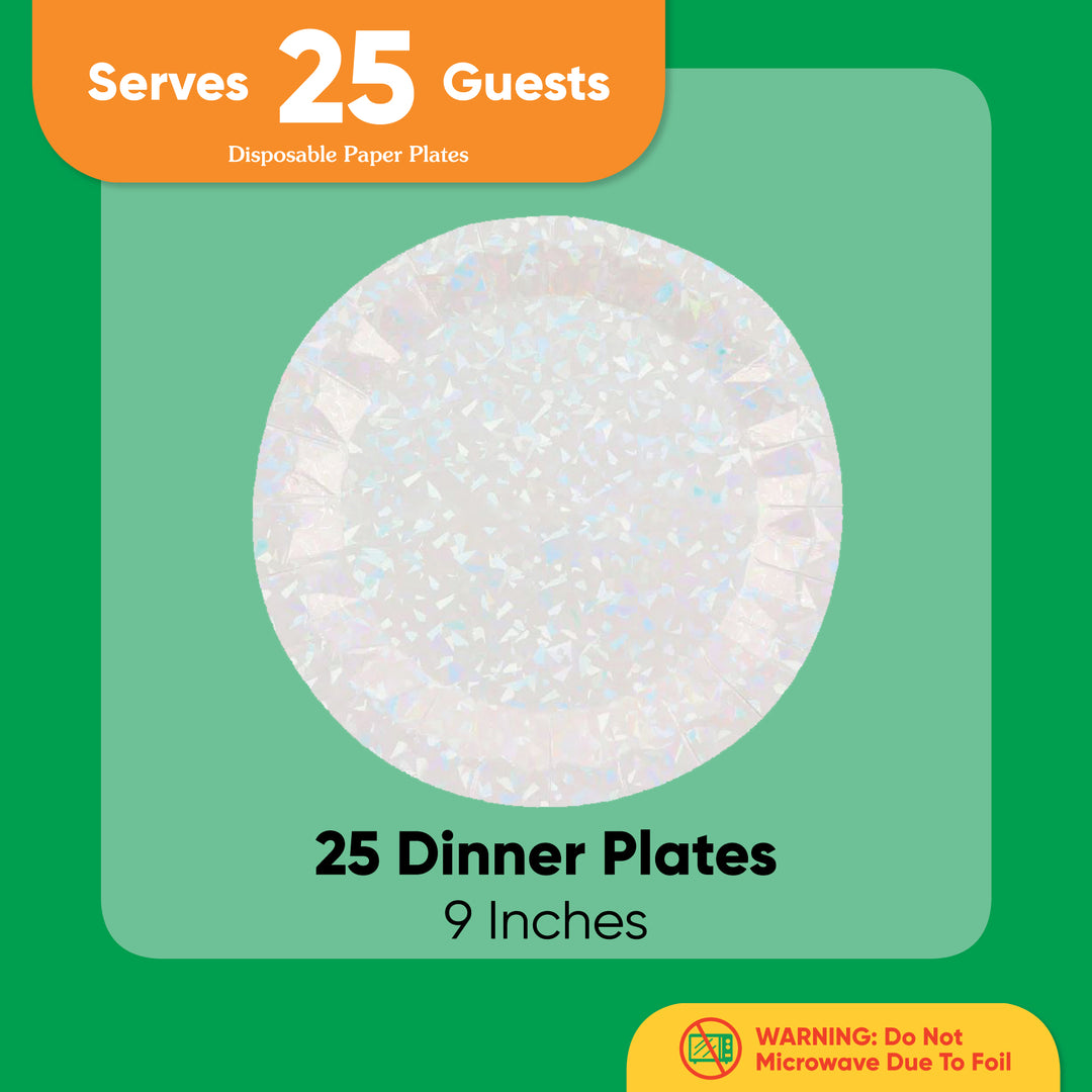Iridescent White - Dinner Plates - 25 Ct
