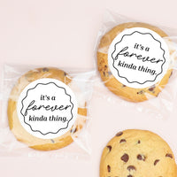 It's A Forever Kinda Thing Wedding Thank You Stickers & Clear Cookie Bags - 25 Ct