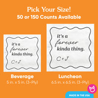 Product advertisement with text 'Pick Your Size! 50 or 150 Counts Available' on an orange background.