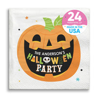 Custom Text Napkins - Jack O Lantern - 24 Ct