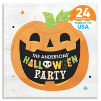 Custom Text Napkins - Jack O Lantern - 24 Ct