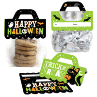 Jack-O'-Lantern Halloween - DIY Kids Halloween Party Clear Goodie Favor Bag Labels - Candy Bags with Toppers - Set of 24
