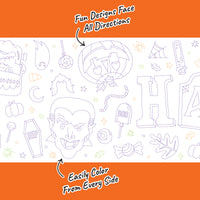 Jack-O-Lantern Halloween - Coloring Table Runner - 7'