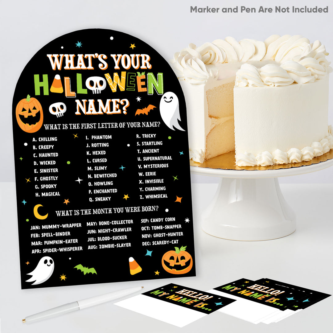 Jack-O'-Lantern Halloween What's Your Name Party Game