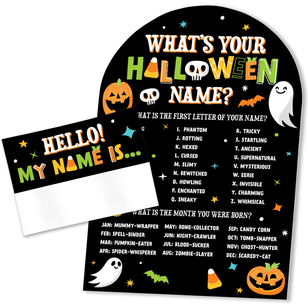 Jack-O'-Lantern Halloween What's Your Name Party Game