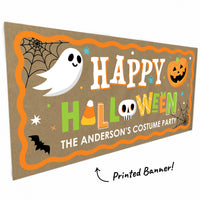 Custom Text Jack-O'-Lantern Halloween Kraft Banner
