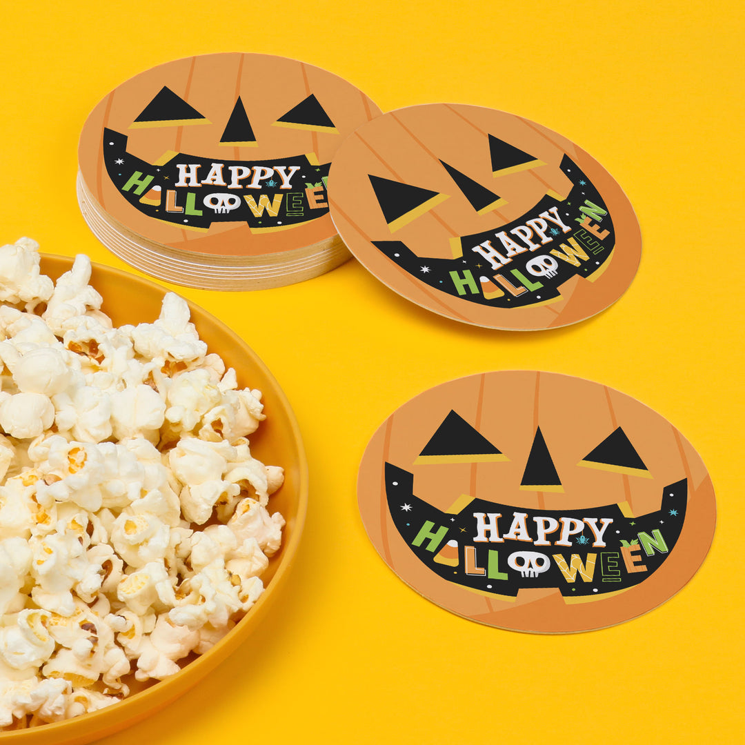 Drink Coasters - Jack O Lantern - 25 Ct