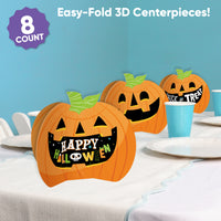 Jack O Lantern 3D Centerpieces - 8 Ct