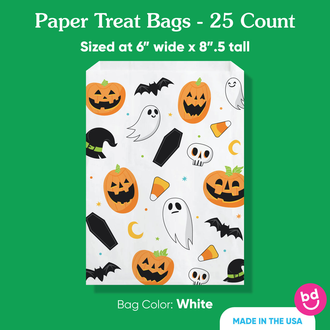 Paper Treat Bags - Jack O Lantern - 25 Ct