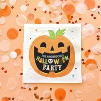 Custom Text Napkins - Jack O Lantern - 24 Ct