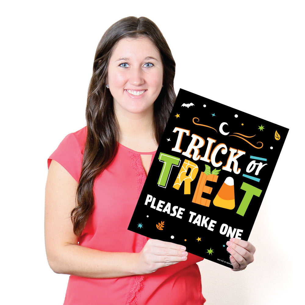 Kids Halloween Trick Or Treat Sign