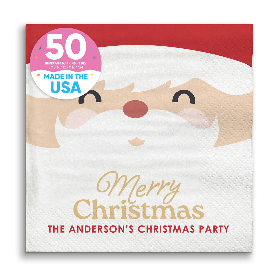 Custom Text Napkins -  Jolly Santa