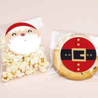 Jolly Santa Stickers & Clear Cookie Bags - 25 Ct