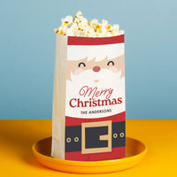 Custom Text Popcorn Bags - Jolly Santa - 25 Ct