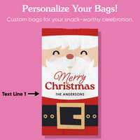 Custom Text Popcorn Bags - Jolly Santa - 25 Ct