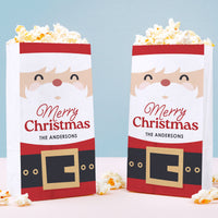 Custom Text Popcorn Bags - Jolly Santa - 25 Ct