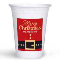 Custom Text Party Cups - Jolly Santa - 16 Ct