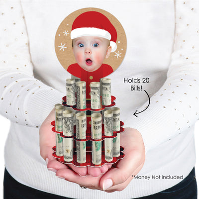 Custom Photo Jolly Santa Claus - DIY Funny Christmas Party Money Holder Gift - Fun Face Cash Cake