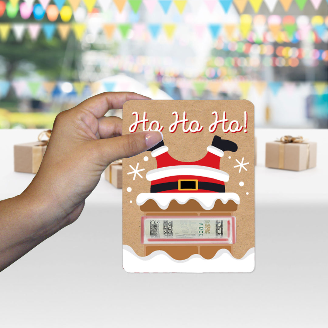 Jolly Santa Claus - DIY Assorted Christmas Party Cash Holder Gift - Funny Money Cards - Set of 6