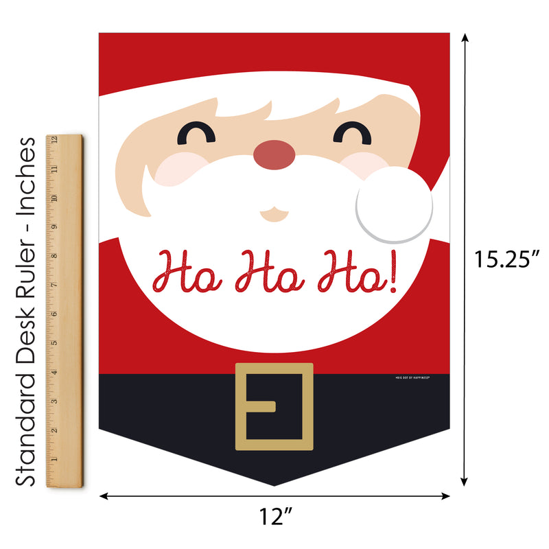 Jolly Santa Claus - Outdoor Home Decorations - Double-Sided Christmas Party Garden Flag - 12 x 15.25 inches