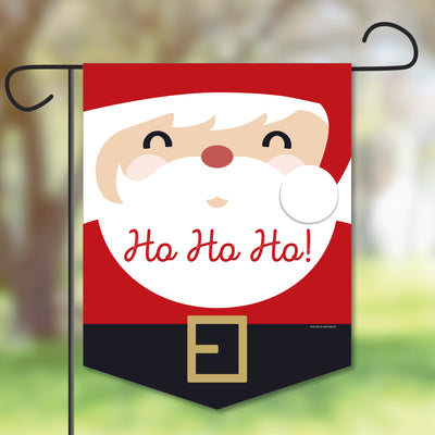 Jolly Santa Claus - Outdoor Home Decorations - Double-Sided Christmas Party Garden Flag - 12 x 15.25 inches
