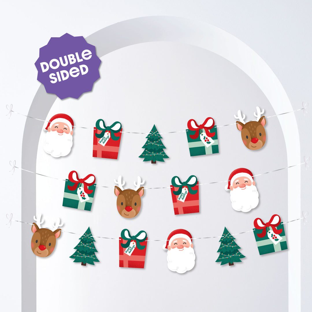 Jolly Santa Garland Banner - 15 Pc