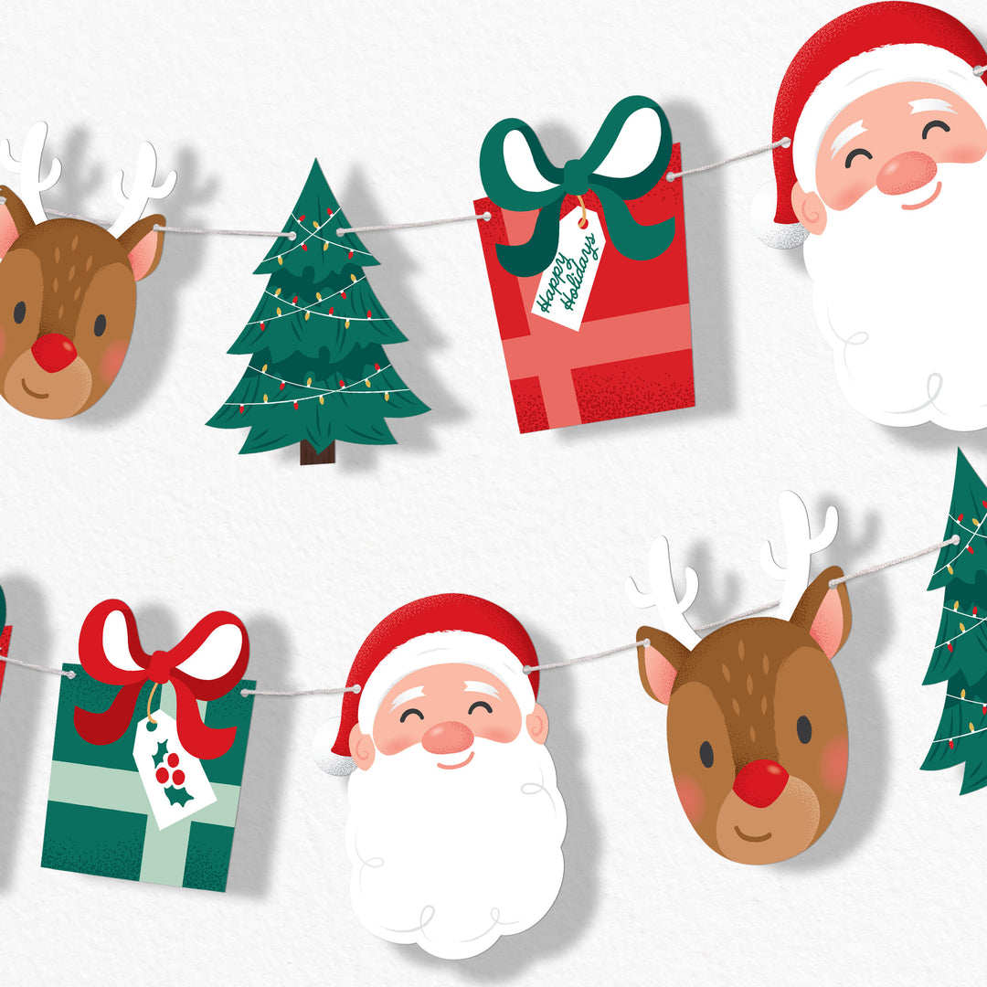 Jolly Santa Garland Banner - 15 Pc