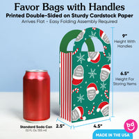 Custom Face Jolly Santa Claus Paper Favor Bags - 12 Ct